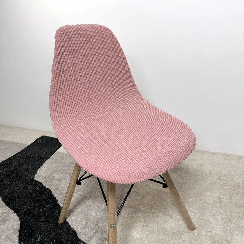 Jacquard Waterproof Shell Chair Cover Short Back Scandinavian Chair Covers Adjustable Dining Room Seat Covers for Bar Party