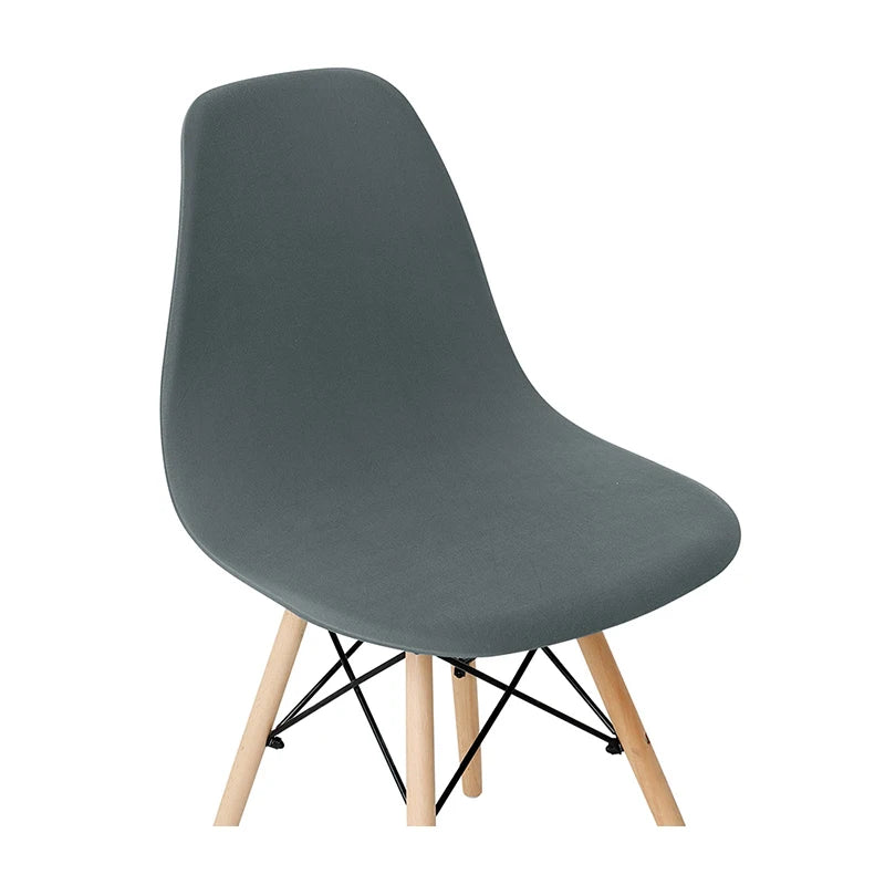 Solid Color Shell Chair Cover Stretch Cheap Short Back Chair Covers Printed Dining Seat Covers For Home Bar Hotel Party Banquet