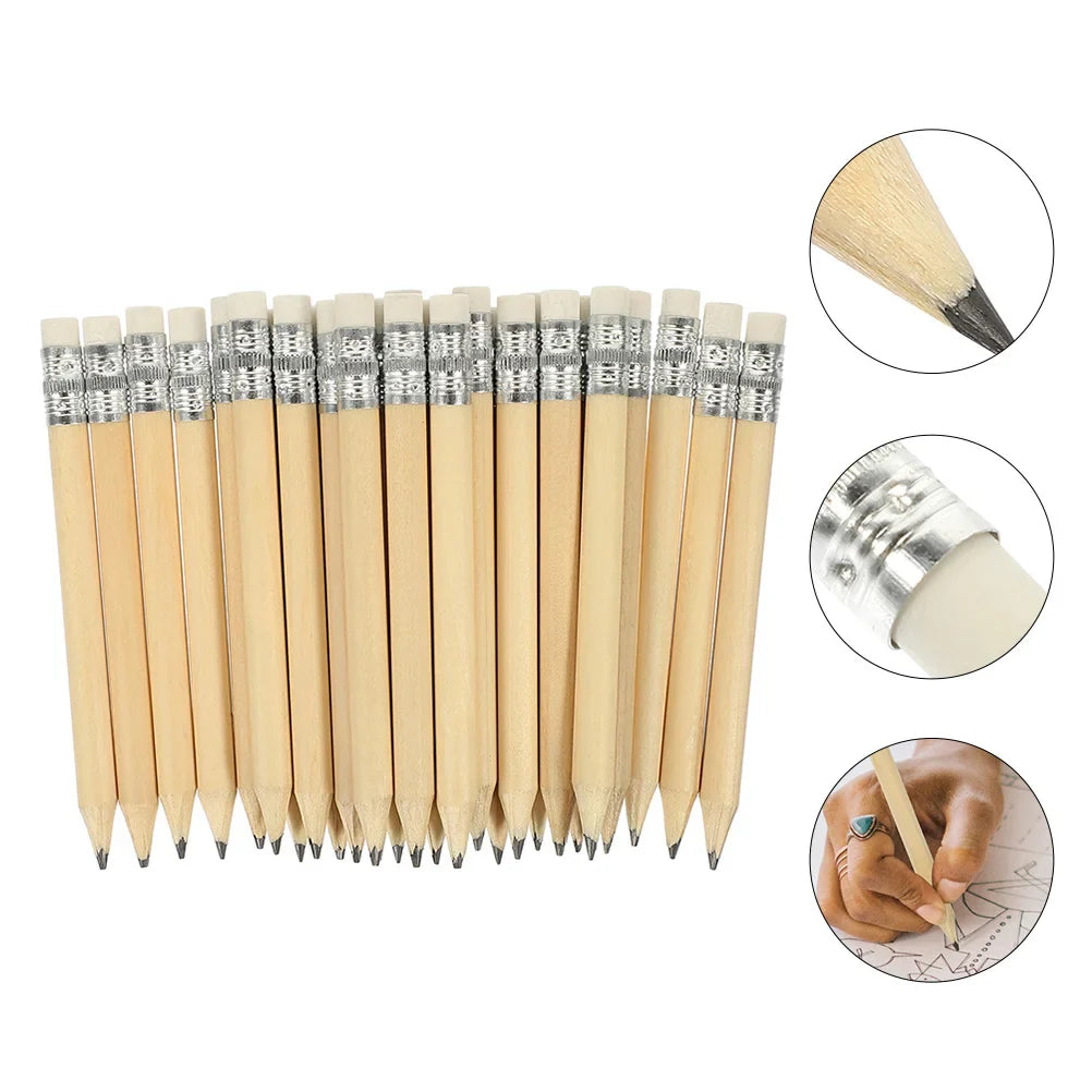 35 Pcs Log 10cm Mini Short Pencil Student Beginner Half Pencils Woodcase Wooden Kids Writing Painting Drawing Sketch