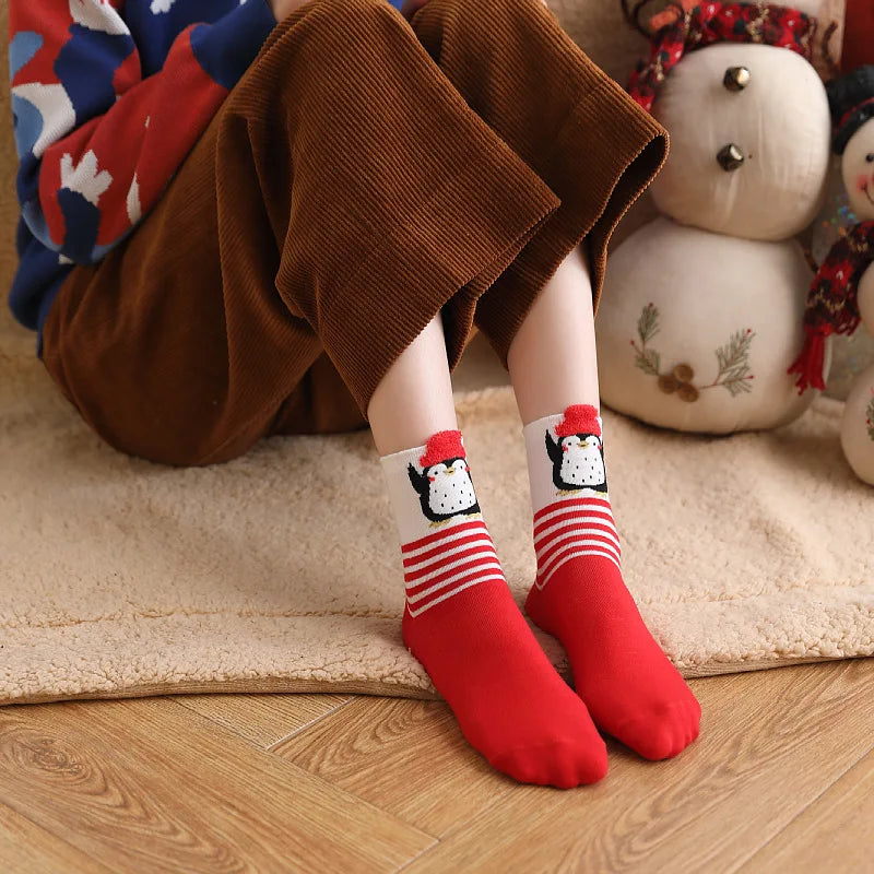 New Year Cartoon Christmas Socks Funny Elk Snowman Santa Claus Candy Bar Socks Woman Socks Socks Kids Christmas Gift Socks