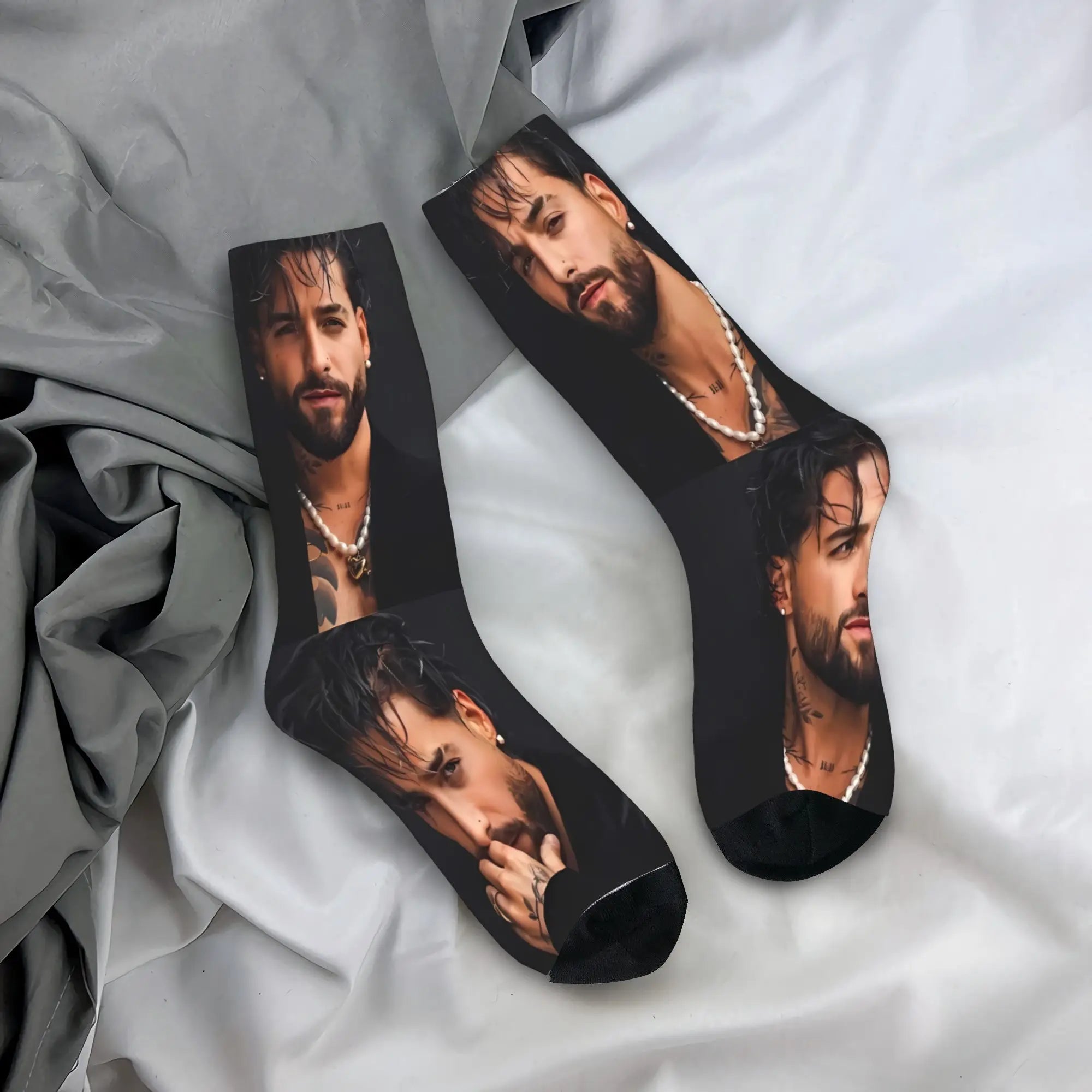 Maluma Rapper Socks  Anti Slip Stockings Women Men Comfortable Outdoor Socks Winter Fashion Graphic Socks