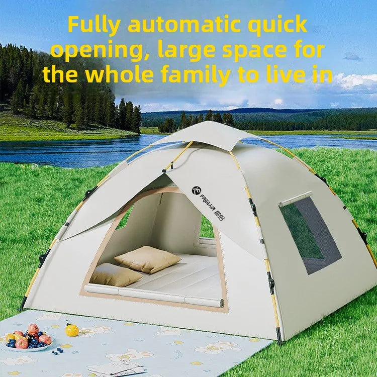 Tent Outdoor Automatic 3-4 People Household Sunscreen Indoor Small House Adult Children's Tent Outdoor Camping Awning