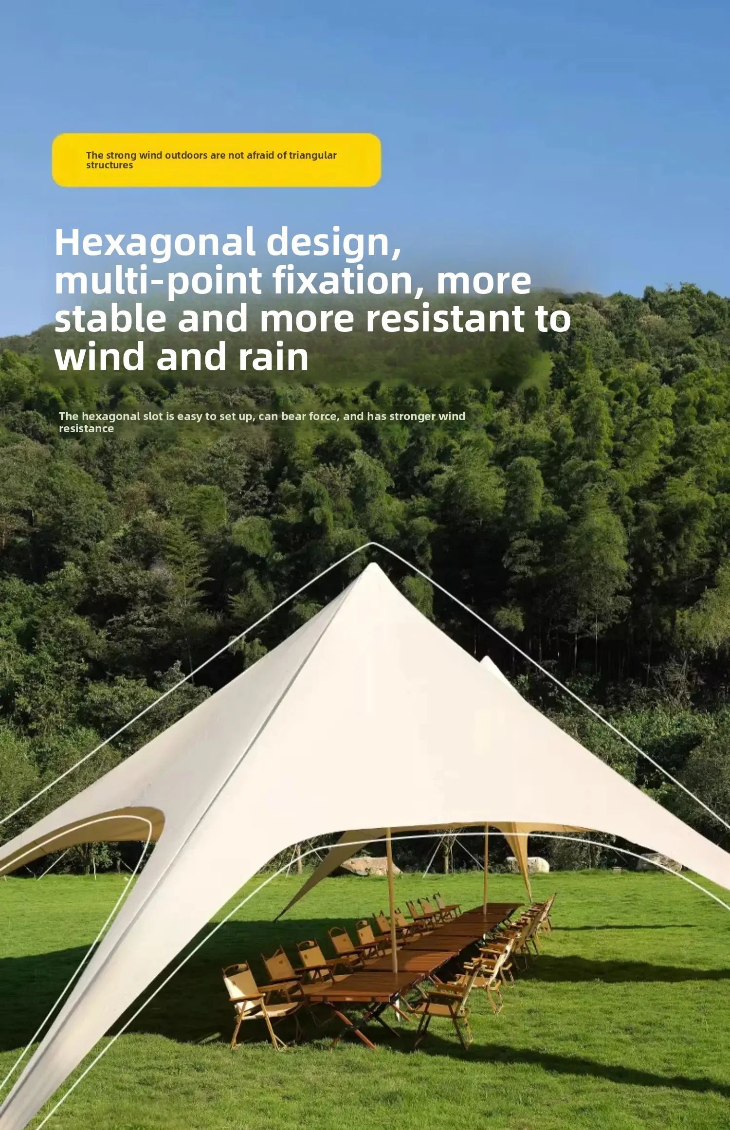 Tent, Large Outdoor Giant Camp, Rain and Sun Protection, Suitable for Outdoor Camping