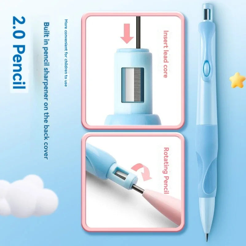 Cute Dolphin 2mm Mechanical Pencils Set Carpenter Drafting HB Pencil 2.0 mm for Drawing Writing Sketching Kawaii School Supplies
