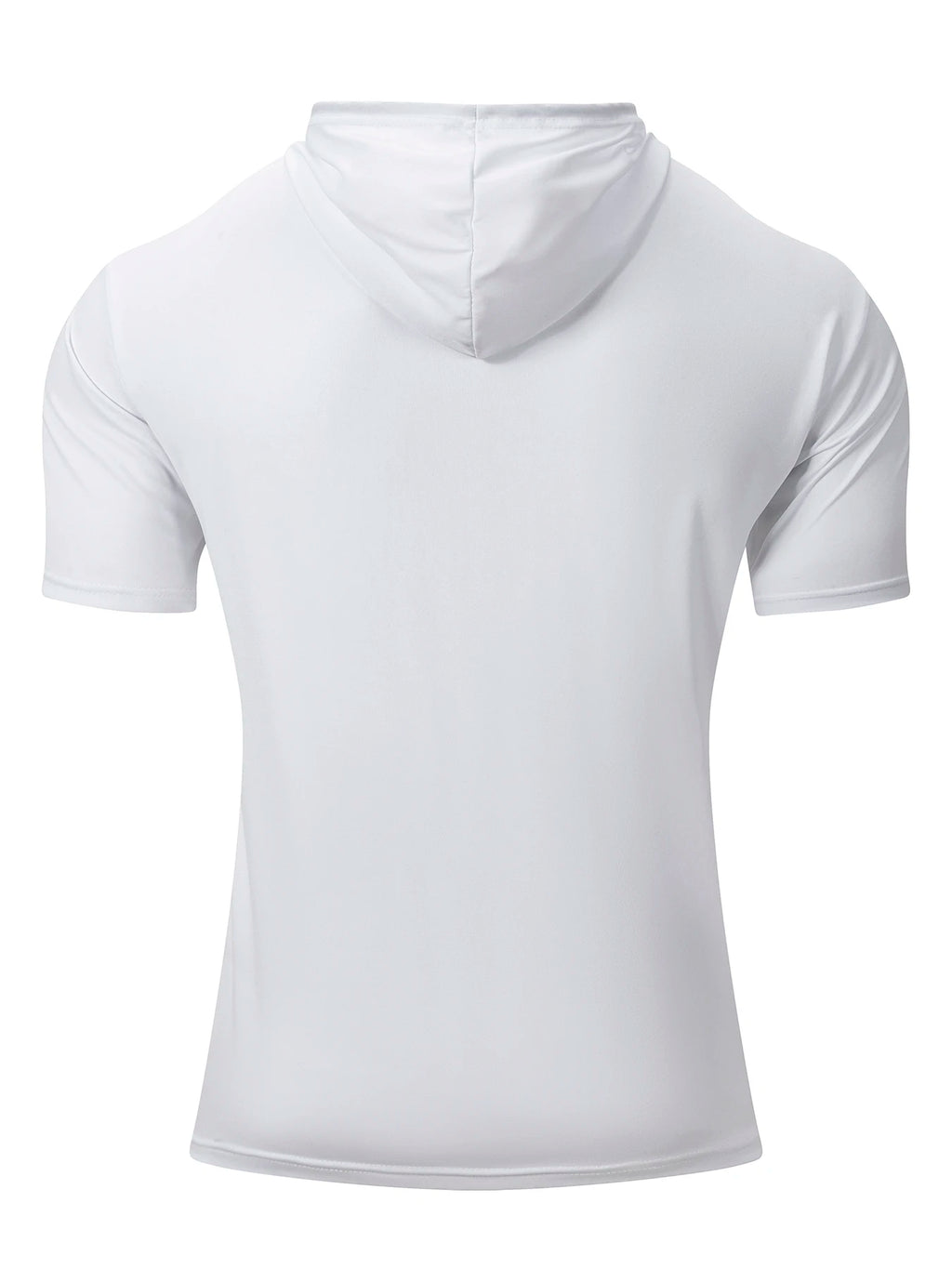 Summer Men's Hooded Sweatwear Casual Short Sleeve Loose T-shirt Solid Color Lightweight Hoodie Fitness Breathable Tops