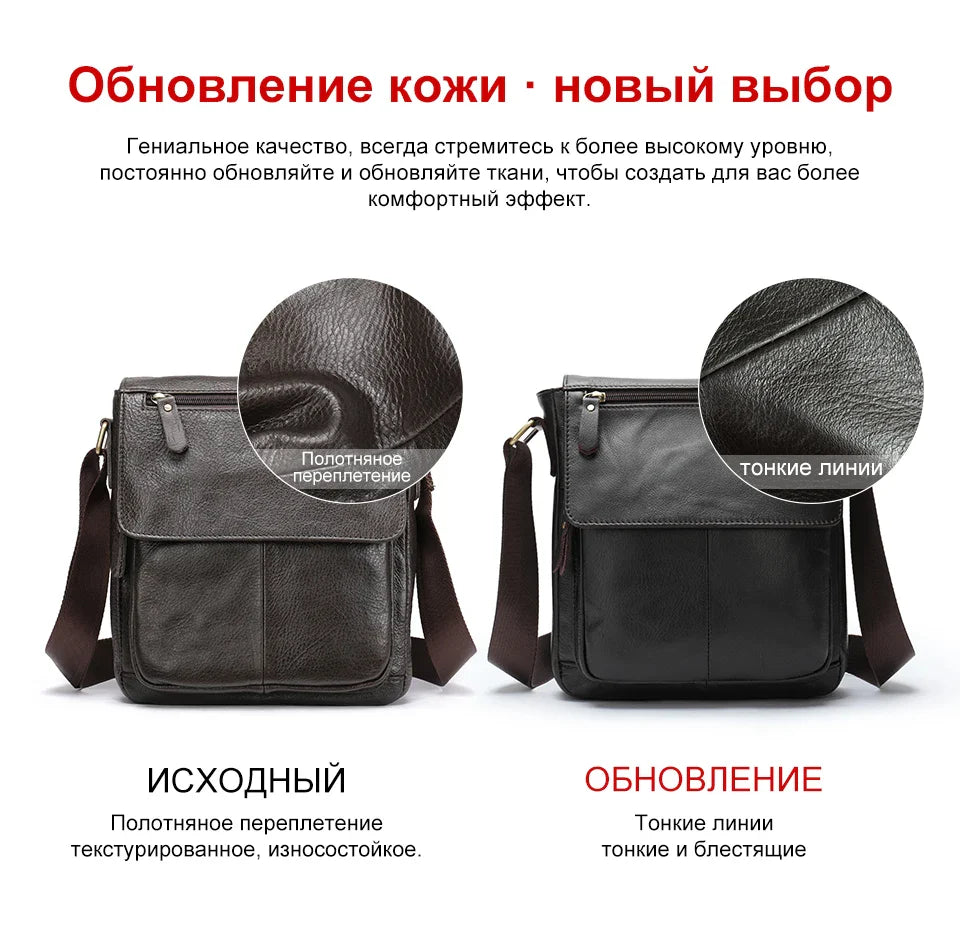 WESTAL Men Shoulder Bag High Quality Male Bag Cowhide Leather Crossbody Bags Capacity Men Messenger Tote Bags for Male 819A