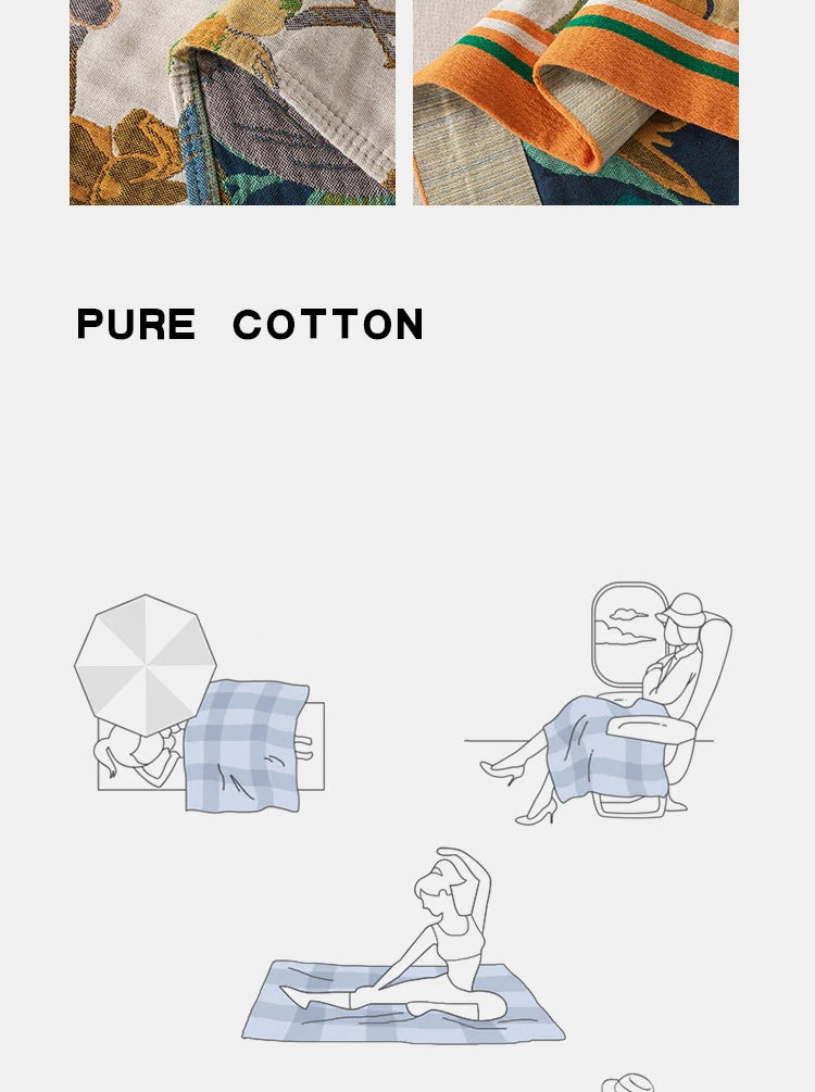Bedspread On The Bed Cotton Gauze Floral Pattern Towel Coverlet 4 Layer Of Terry Quilts Single Double Bed Cover Blanket 200*230