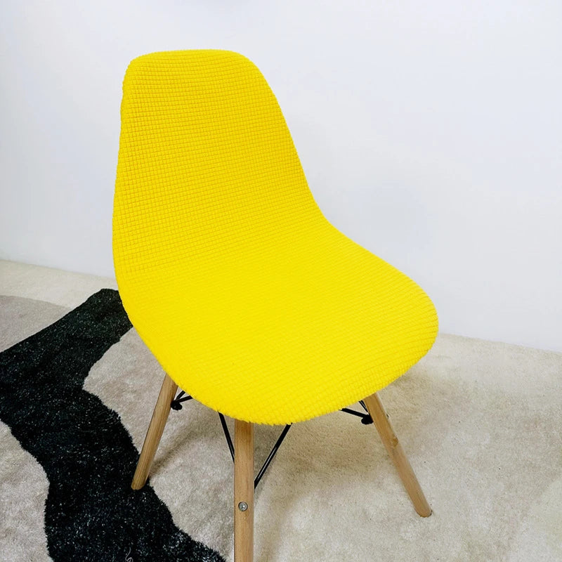 Jacquard Waterproof Shell Chair Cover Short Back Scandinavian Chair Covers Adjustable Dining Room Seat Covers for Bar Party