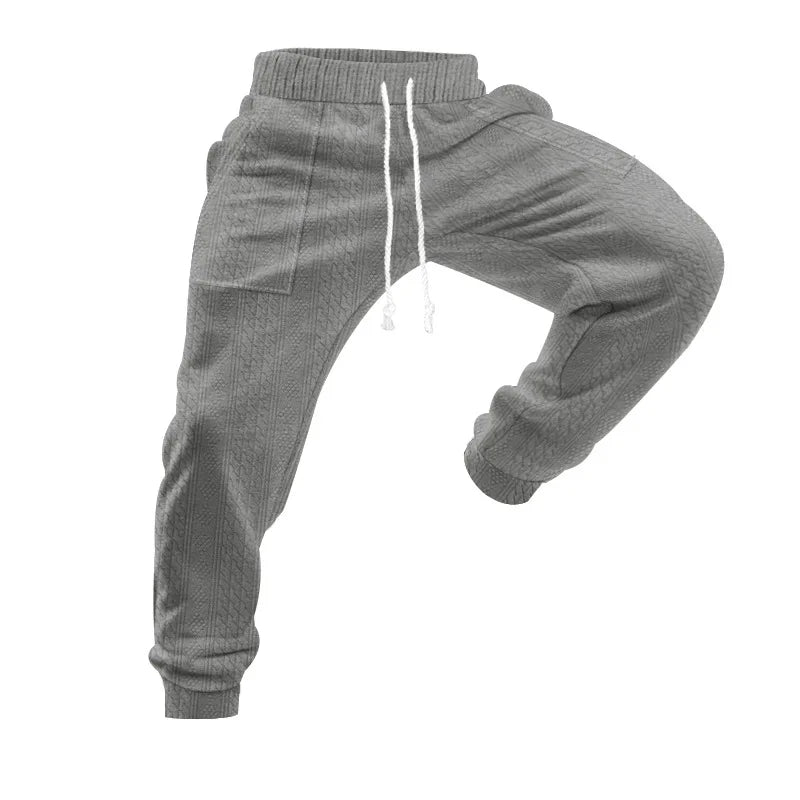Men's Solid Color Sweatpants American Style Casual Pants Autumn Winter Home Wear Elastic Belt Soft and Comfortable Jogging Pants