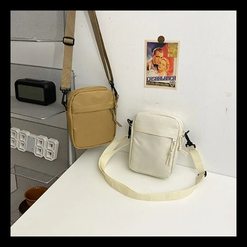 Black White Khaki Crossbody Bags High Quality Oxford Cloth Minimalists Tote Bag Long Shoulder Strap Travel Storage Men Women