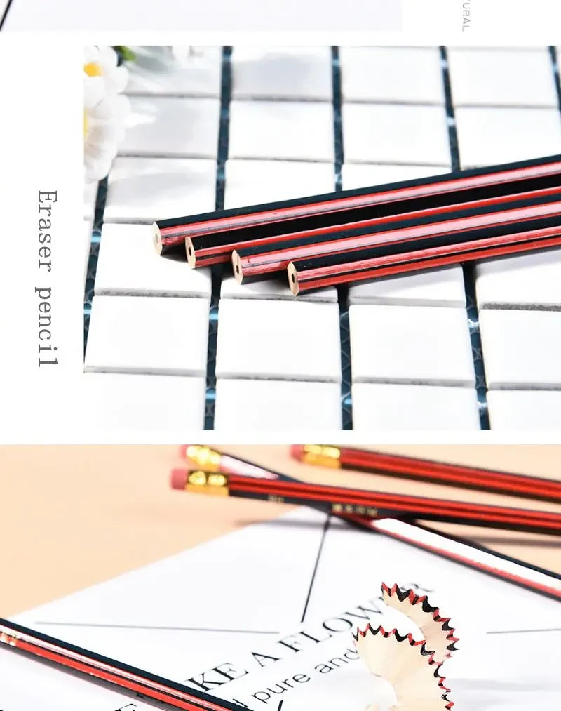 30/50/100Pcs /Lot Sketch Pencil Wooden Lead Pencils HB Pencil With Eraser Children Drawing Pencil School Writing Stationery