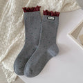 Socks For Women New Dots Cute Frilly Casual Fashion Long Socks Breathable Preppy Style Ladies Novelties Socks Cotton Soft Comfy