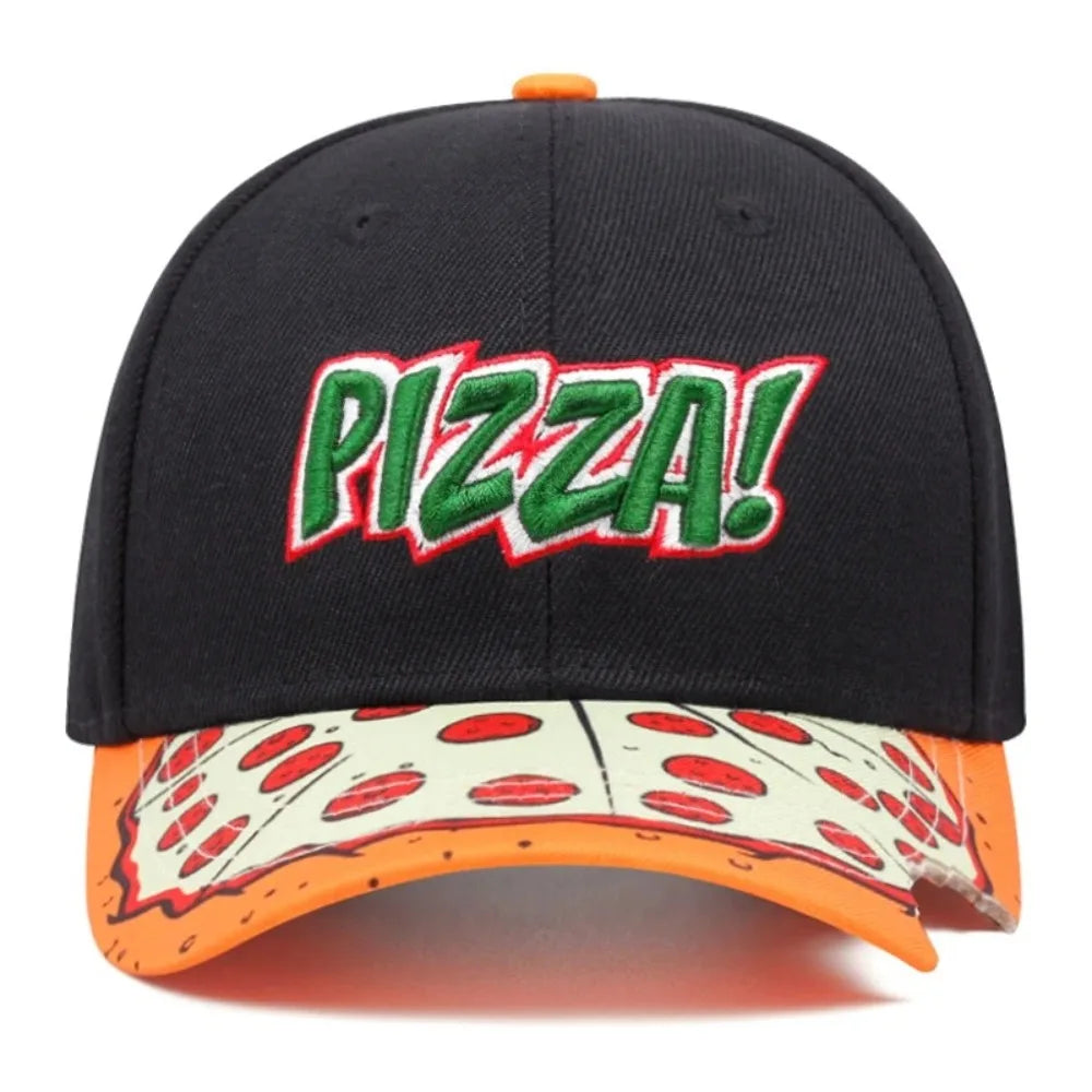 Fashion Casual Hip Hop Hats PIZZA Embroidery Breathable Baseball Cap Adjustable Snapback Hats Unisex