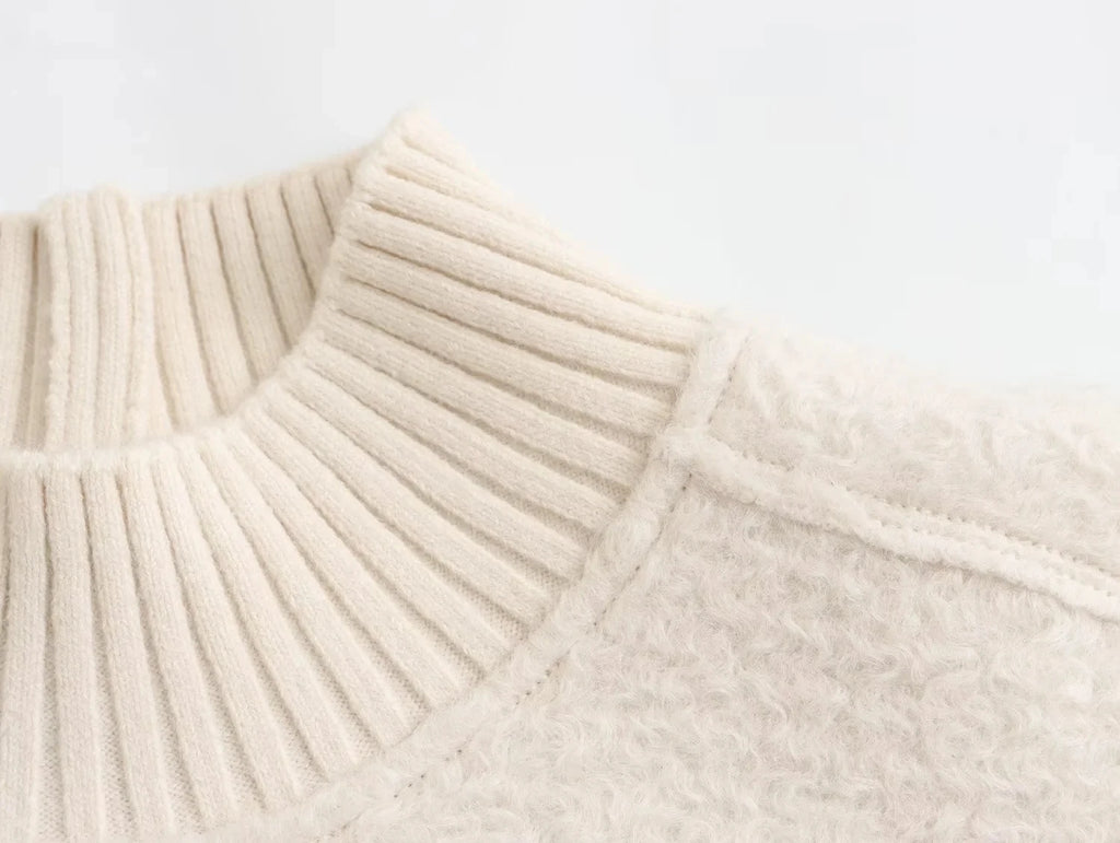 HH Sweatshirts For Women Autumn Casual Loose Turtleneck Long Sleeve Pullover Sweater Female Fashion Chic Top Pullovers