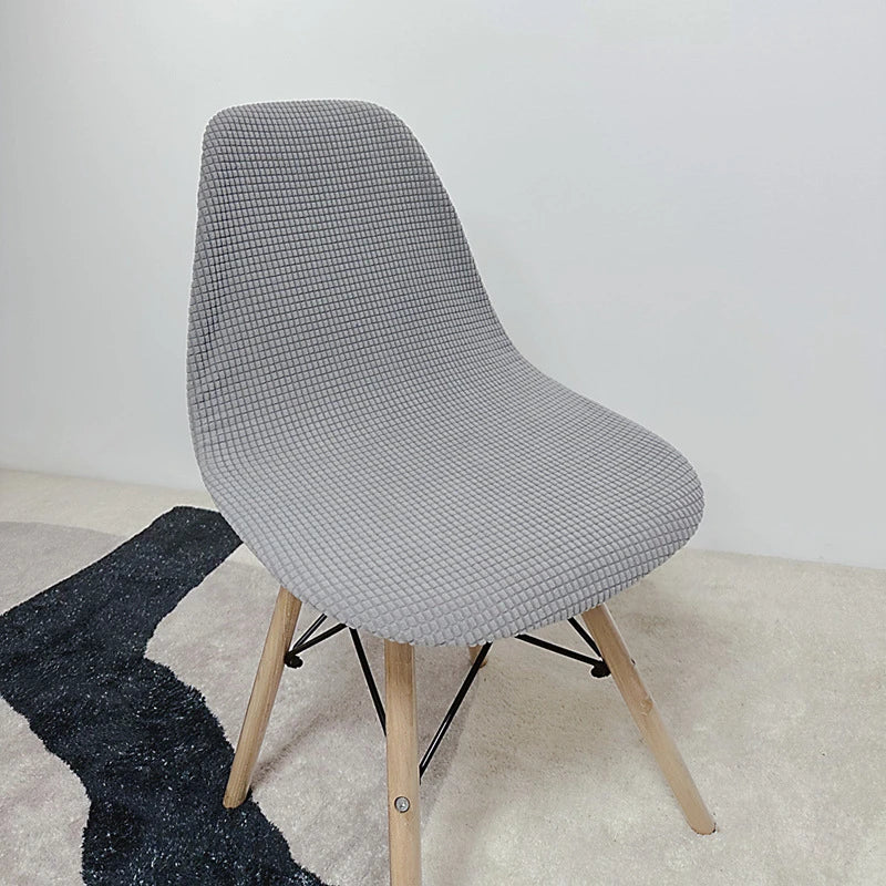 Jacquard Waterproof Shell Chair Cover Short Back Scandinavian Chair Covers Adjustable Dining Room Seat Covers for Bar Party