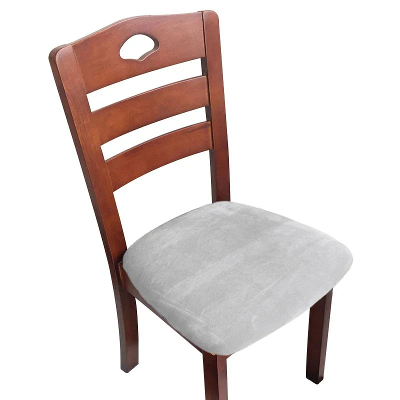 1/2/4/6 Pieces Velvet Fabric Super Soft Seat Cushion Covers Stretch Chair Cover Slipcovers For Hotel Banquet Dining Living Room