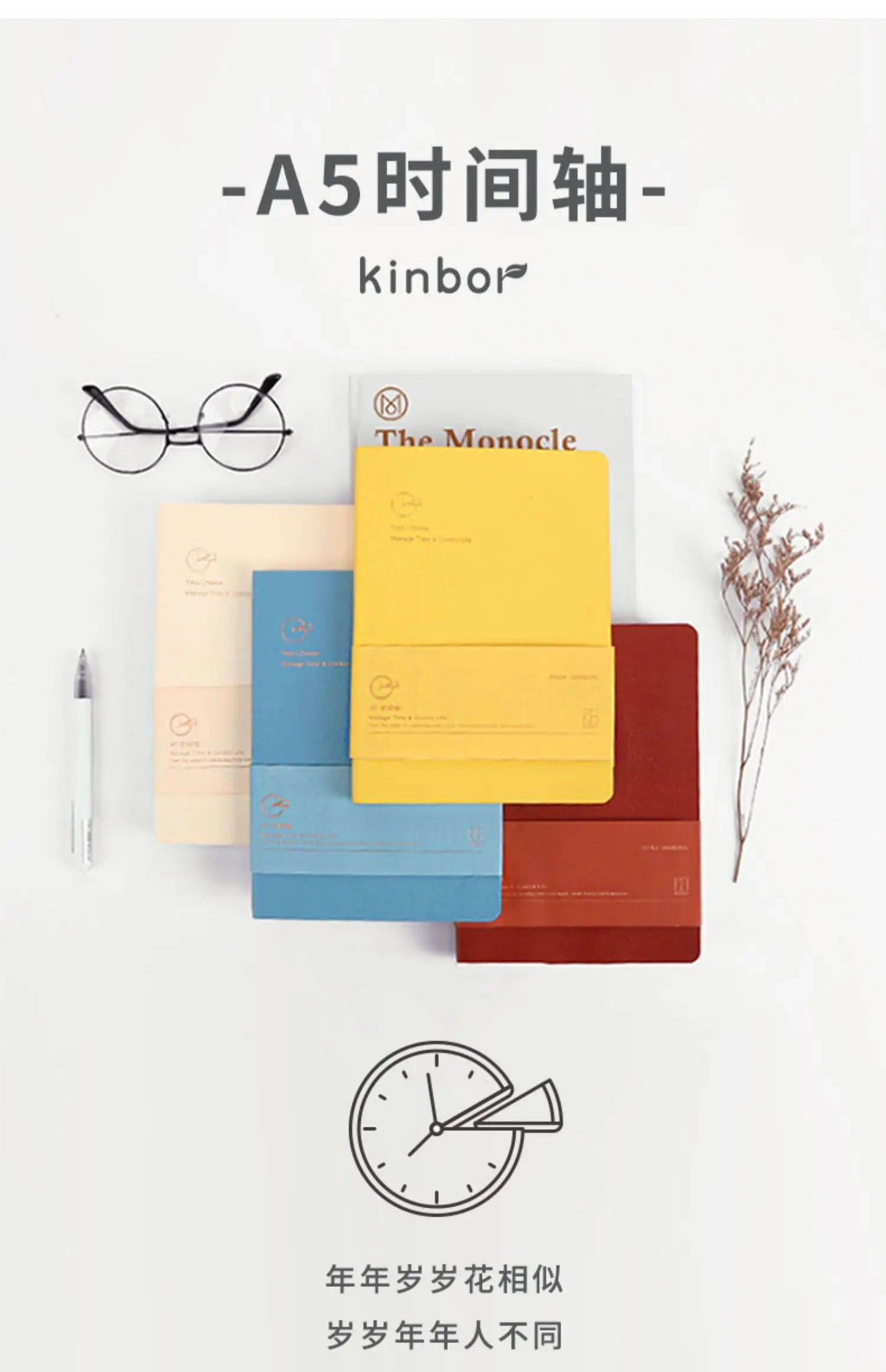 Kinbor Weekly Planner Notebook UnDated Agenda Schedule Daily Monthly Journal Book Portable Record Diary Plan Notepad Stationery