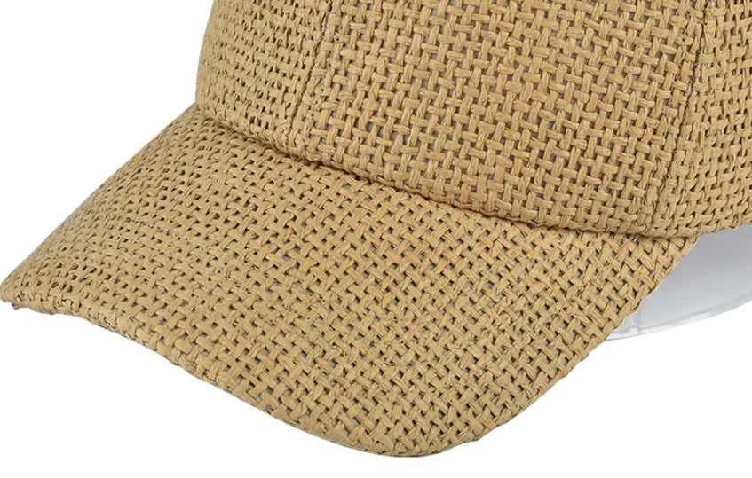 2020 New Straw Baseball Cap Snapback Cap Adjustable Casquette Bones Gorras Casual Dad Hat for Men Breathable and Cool Cap
