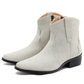 Men High Top Boots Solid Color Comfortable Breathable Fashionable Lightweight High Heeled Business Short Boots