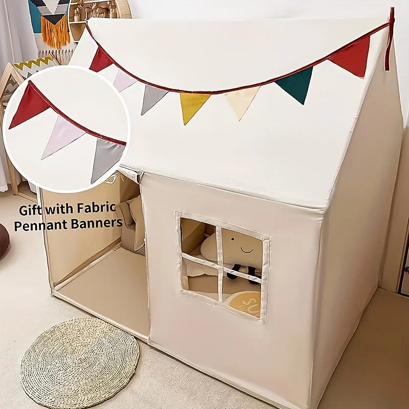 Game Tent With Colorful Flag Large Amusement Park Style Tent With Windows Easy To Clean Indoor Placeable Children Play Game Tent
