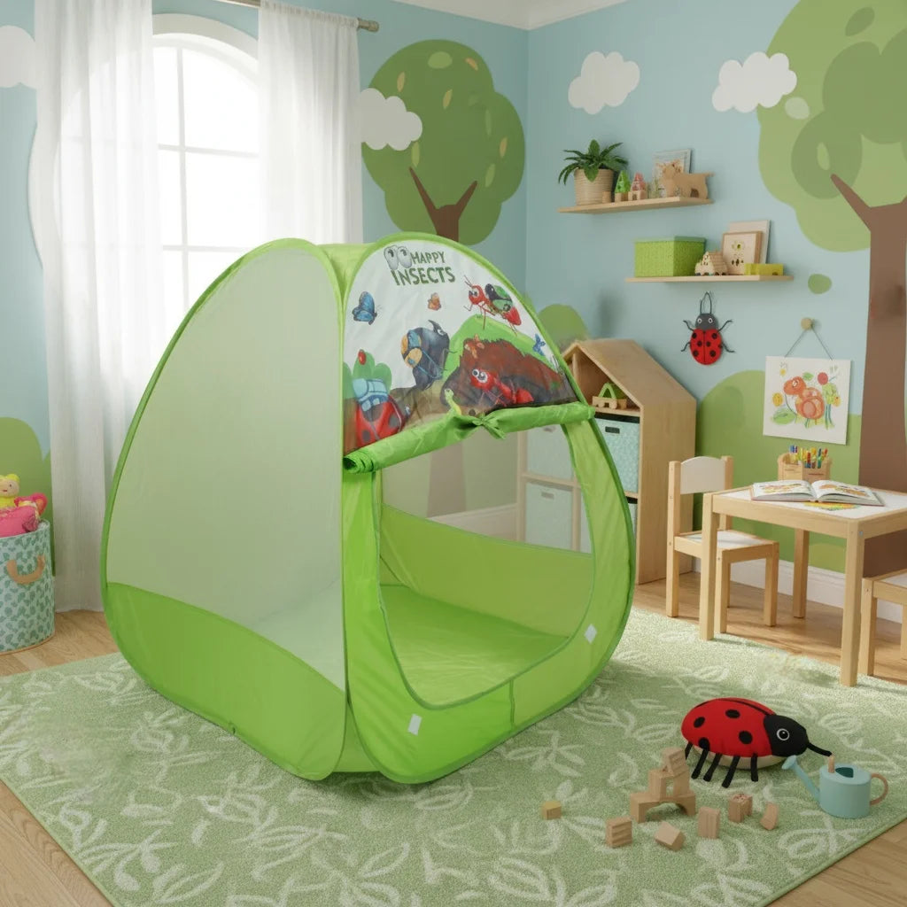 Fun Triangular Tent, Children's Play Tent, Colorful Playhouse for Kids, Foldable, No Assembly Required, Portable Outdoor Party Tent, Ideal Holiday Gift and Beach Toy for Kids, Halloween and Christmas Gift, Accessories Not Inc