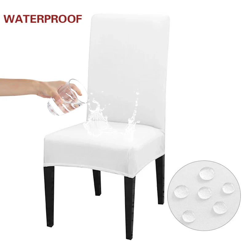 Waterproof Elastic Chair Cover for Dining Room Kitchen Wedding Hotel Banquet Restaurant Anti-dirty Seat Cover Housse De Chaise