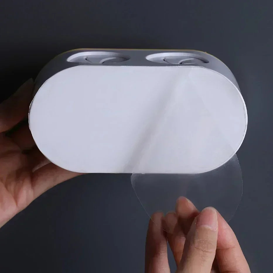 Bathroom Toothbrush Holder Wall Mount Bathroom Organizer Double Single Hole Self Adhesive Tooth Brush  Accessories Space Saving