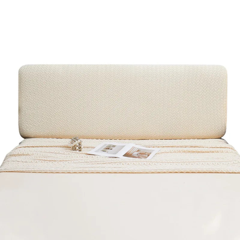 All-inclusive Jacquard Bed Headboard Cover Solid Color Elastic Bed Head Slipcover Solid Color Bed Backrest Cover Bedroom 2024