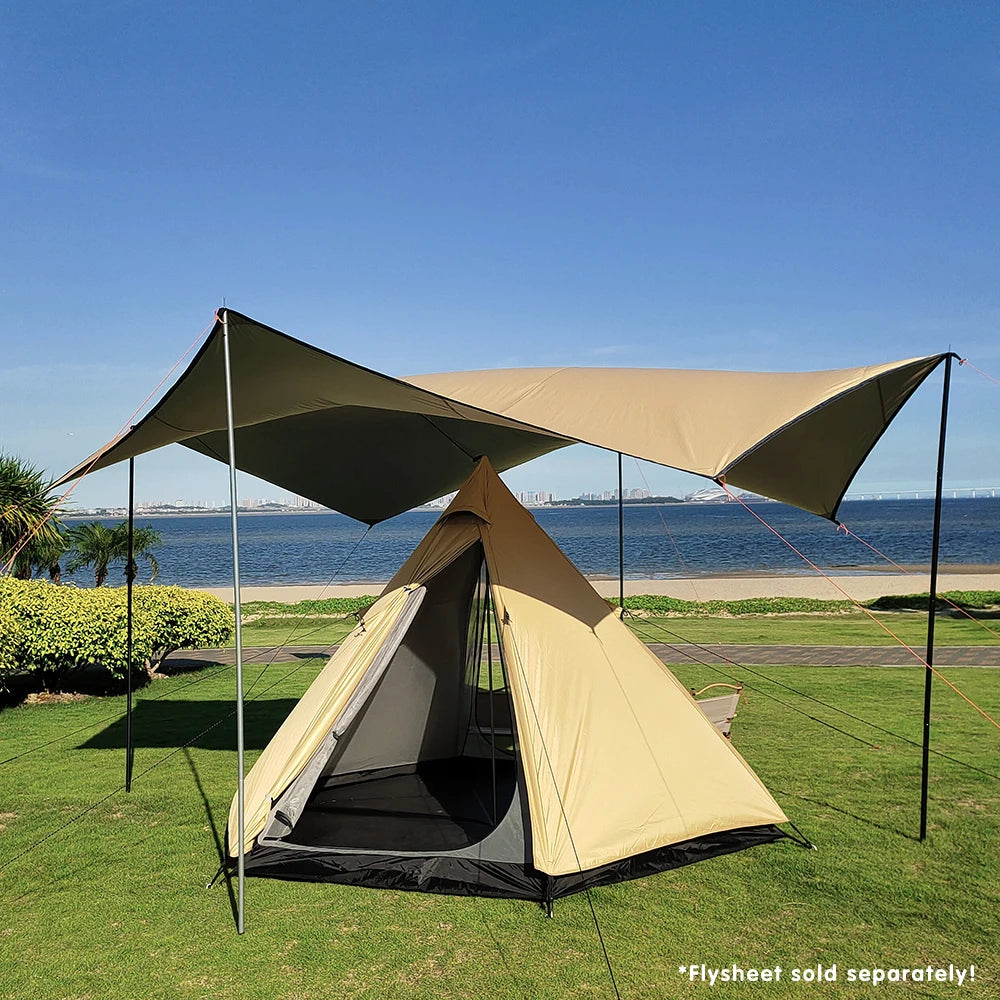 Indian Tent Outdoor Waterproof Tipi Tent 4 Person Yurt Family Mongolian Large Teepee Camping for Adults Pyramid Double Layer