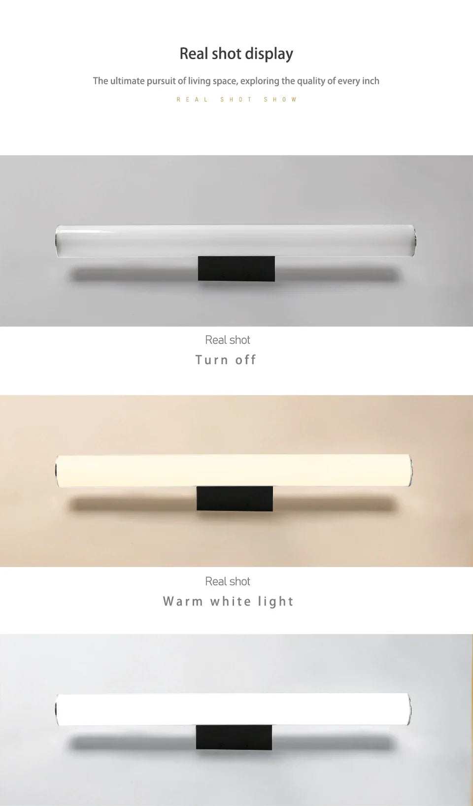 Wall Lamps Bathroom Led Mirror Light Waterproof 12W 16W 22W AC85-265V LED Tube Modern Wall Lamp Bathroom Lighting