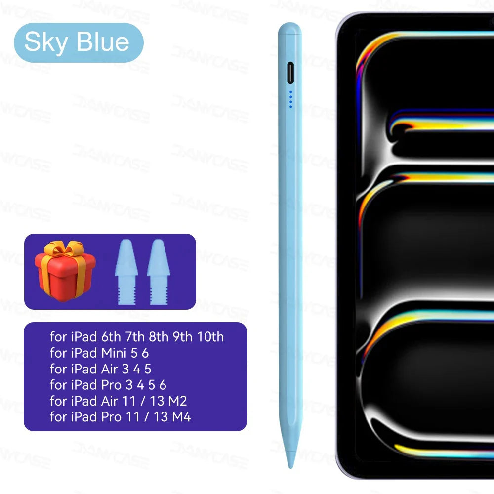 For iPad Pencil 2024 Air 6 M2 Pro M4 Stylus Pen with Palm Rejection Tilt,for iPad Pro 11 12.9 Air 4/5 7/8/9/10th mini 5 6 Tablet