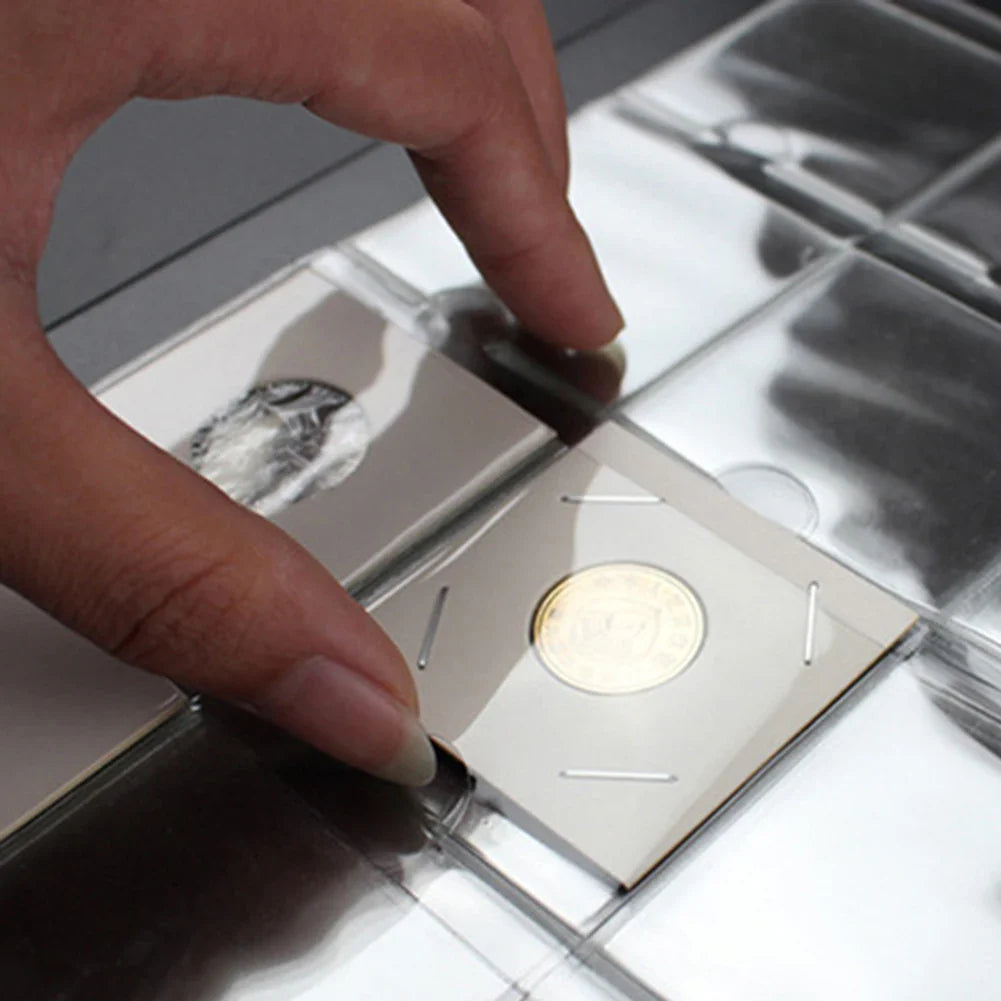 Page Coin Holder Sheet Clear Organization 1/10 Sheet For 50mm Coins For Coin Collection PVC Page Album Practical