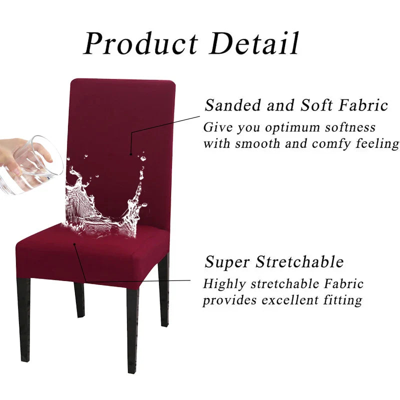 Waterproof Elastic Chair Cover for Dining Room Kitchen Wedding Hotel Banquet Restaurant Anti-dirty Seat Cover Housse De Chaise