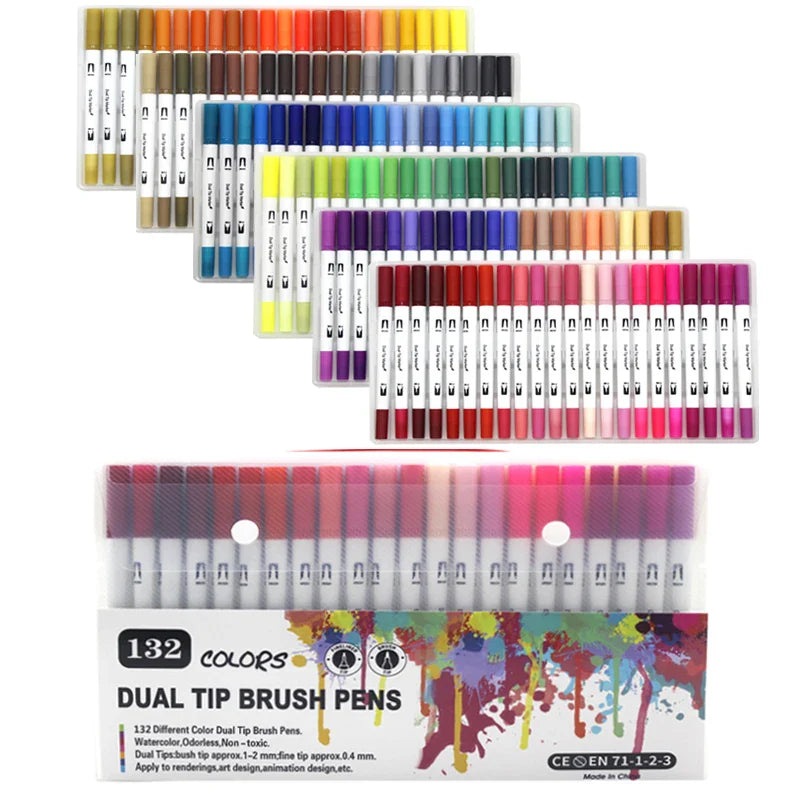 12/24/36 120 Colors Double Ends Manga Art Brush Pen Set Pencil Watercolor Art Markers Fineliner Calligraphy Pens Art Supplies
