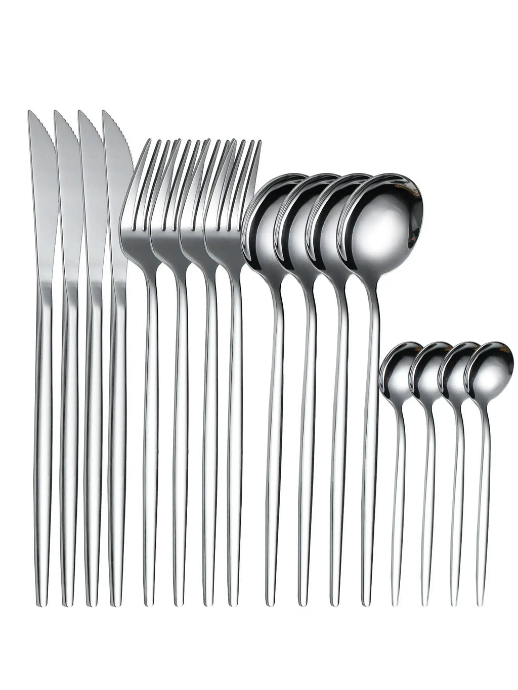 16PCS cutlery set stainless steel tableware knife and fork spoon teaspoon tableware package quality gold cutlery sets