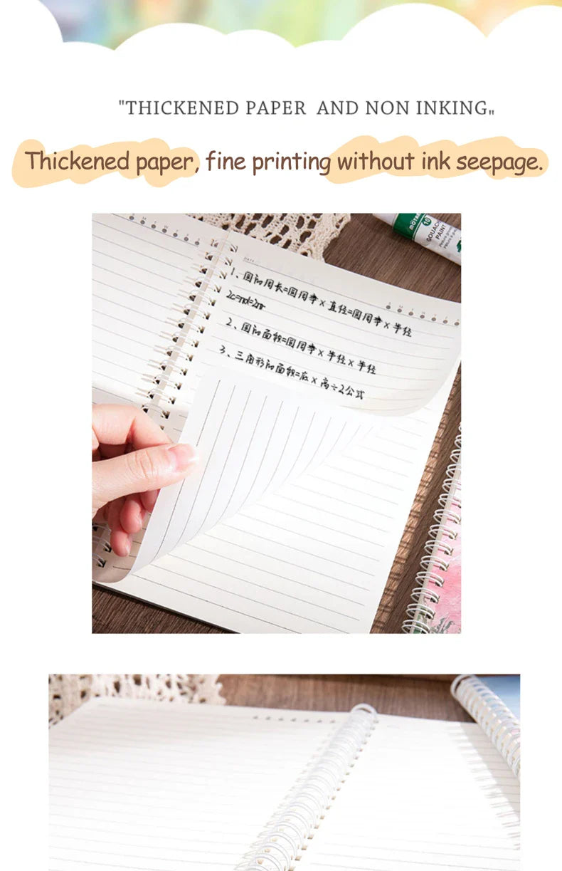 4 Books/Set A5 Coil Lined Notebook High Quality Kawaii Korean Stationery Cute School Supplies for Students