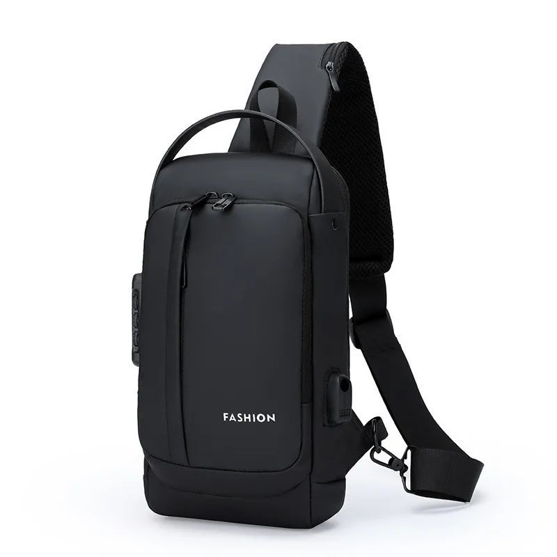 Men Anti Theft Chest Bag Shoulder Bags USB Charging Crossbody Package School Short Trip Messengers Bags Men's Oxford Sling Pack