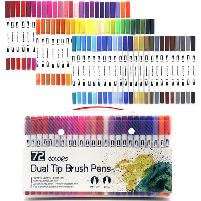 12/24/36 120 Colors Double Ends Manga Art Brush Pen Set Pencil Watercolor Art Markers Fineliner Calligraphy Pens Art Supplies
