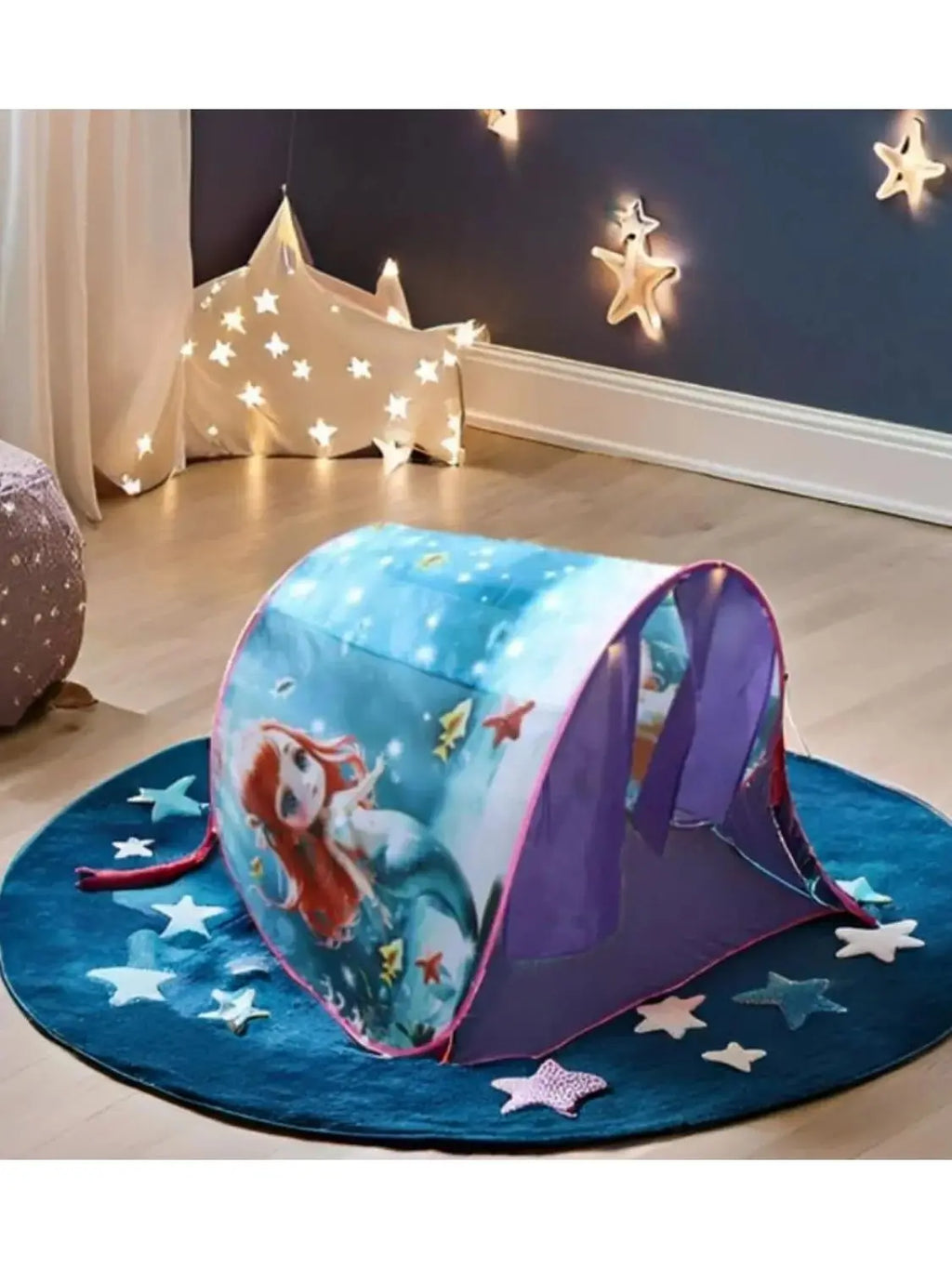 Funy Dream Tent with light for Kids Bed with Storage Pocket Foldable Kids Tent on Bed Mosquito Net Tent Gifts for toys