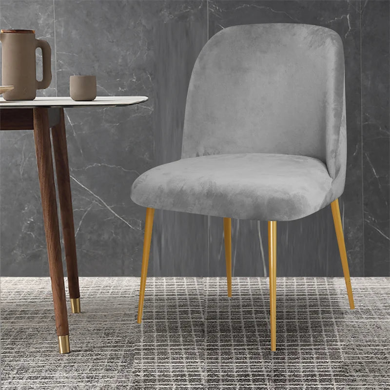 Soft Velvet Chair Cover Duckbill Curved Dining Chair Slipcover Low Back Thick Stretch Seat Covers for Living Room Kitchen Hotel