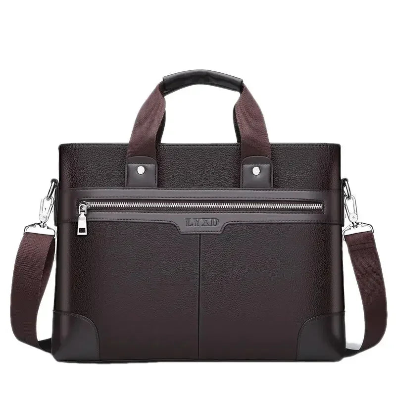 Men PU Leather Shoulder Fashion Business Bags Handbags Black Bag Men for Document Leather Laptop Briefcases Bag