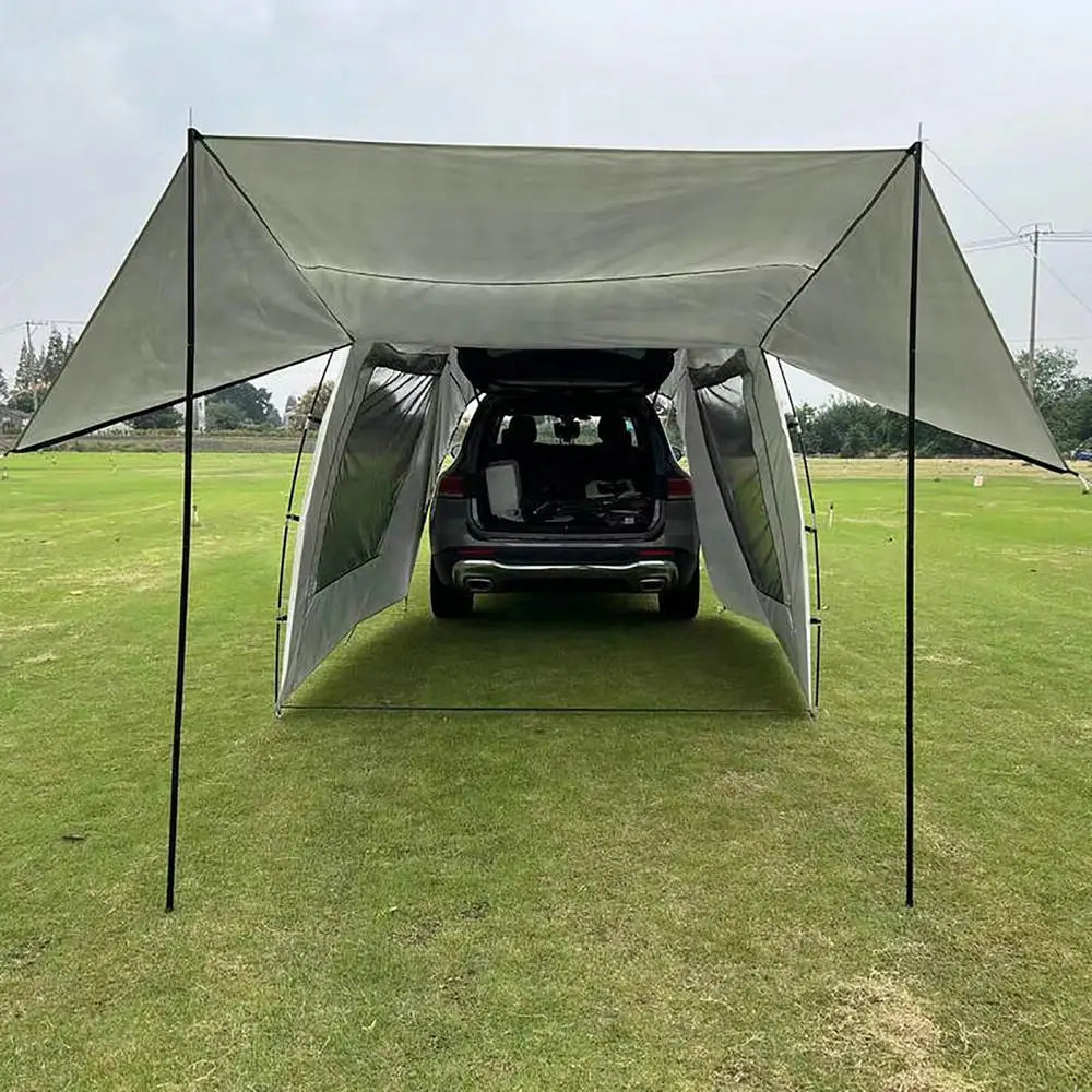 5-6 Person Car Truck Tent For Camping SUV MPV Car Rear Tent Waterproof Auto Tail Tent Awning Beach Sunshade For Self-driving