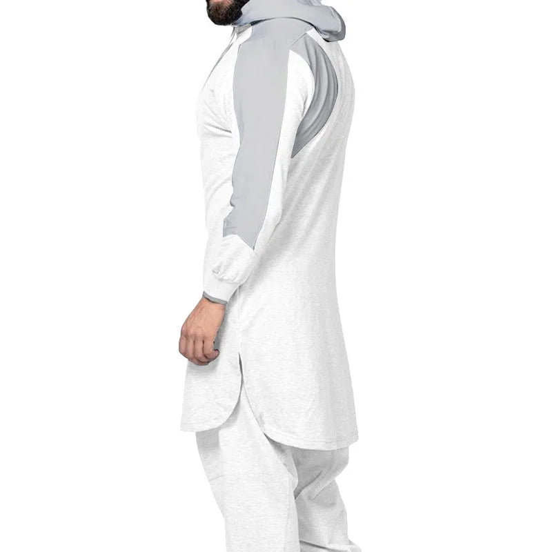 Men Sweatshirt T-shirt Spring Autumn Solid Color Loose Zip Pullover Sweater Men Casual Long Sleeve Hooded Round Neck Sweatshirt