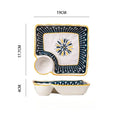Dumpling Plate with Vinegar Dish Household Ceramic Plate Breakfast Compartment Plate High-Grade Dumpling