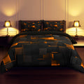 Blue and Black Bedding Duvet Cover Set Light Geometric Bedding Set for Kids Boys Girls Comforter Cover Set Bedspread Cover