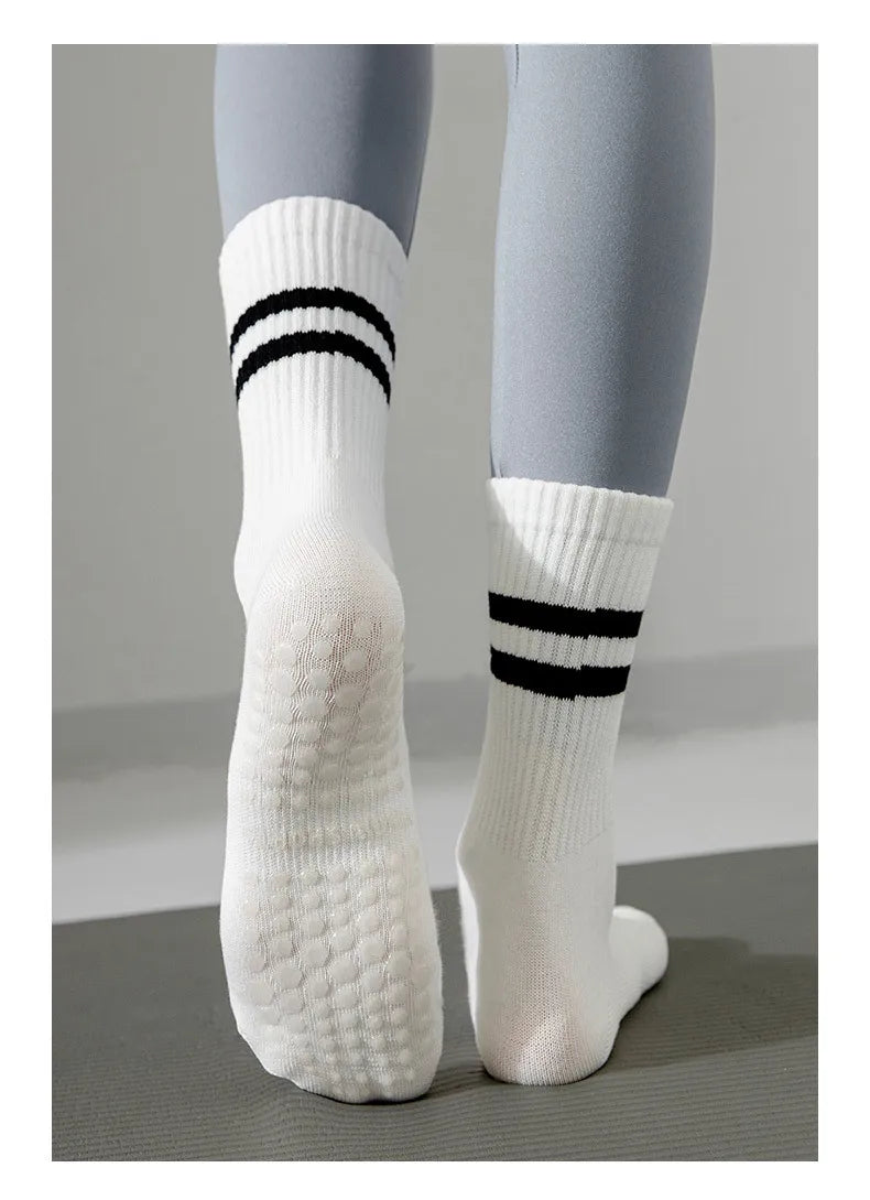 5 Pairs Pilates Socks for Women Yoga Socks Pure Cotton Non Slip Silicone Grips Indoor Sport Fitness Pilates Yoga Gym Dance Socks