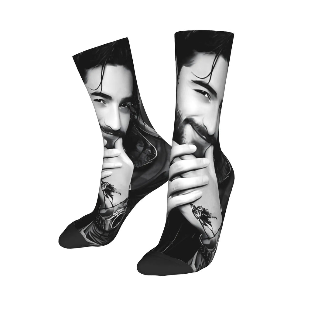 Maluma Rapper Socks  Anti Slip Stockings Women Men Comfortable Outdoor Socks Winter Fashion Graphic Socks