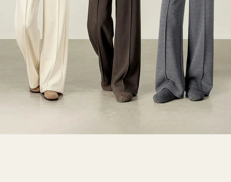 SENTUBILA Knit Sweat Pants for Women 2026 Autumn Winter Acetate Wool Silk Blend Trousers Casual Versatile Bottoms 154K80280