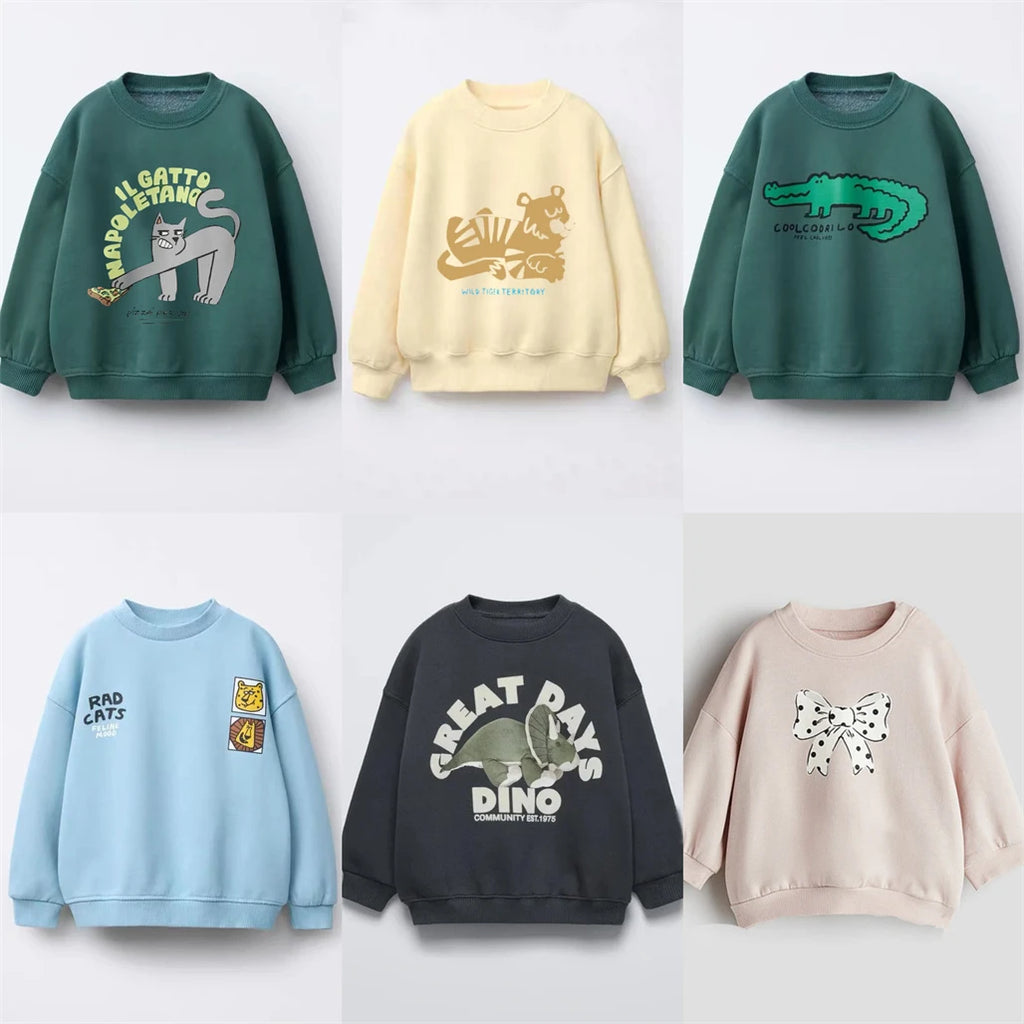 Child Cartoon Sweatshirt New Fashion Casual Wear New Kids Long-sleeved Tops Printed Hoodies Boys Fashion Spring Autumn Clothes