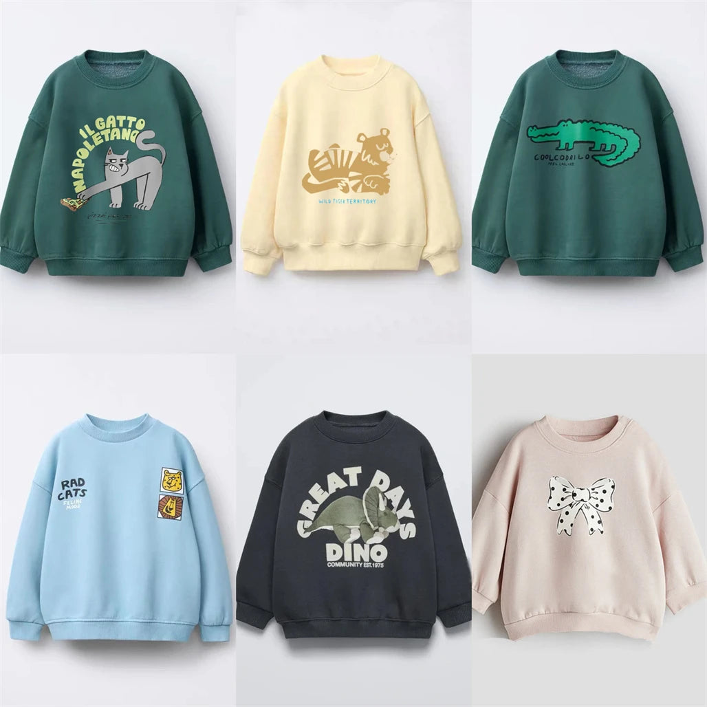 Child Cartoon Sweatshirt New Fashion Casual Wear New Kids Long-sleeved Tops Printed Hoodies Boys Fashion Spring Autumn Clothes